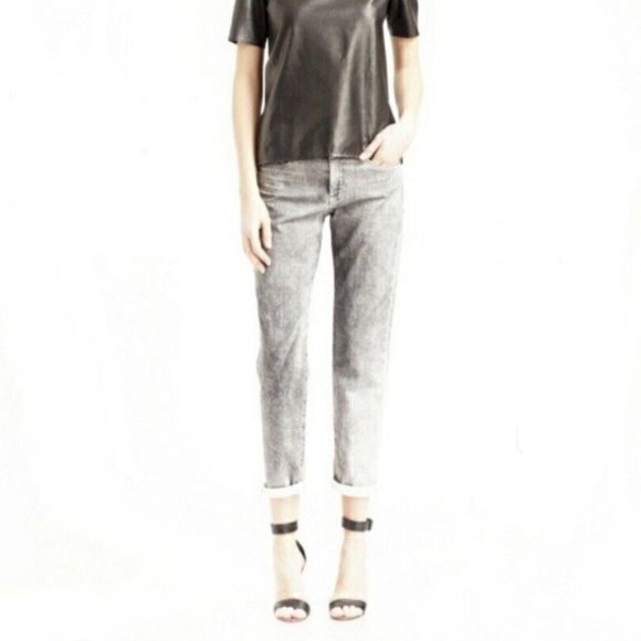 Vince Midrise Relaxed Rolled Denim Ankle Jeans Size 25‎ Gray Pants DV146A-2156 - Picture 1 of 6